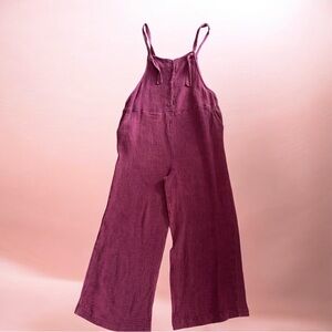 White Birch Texture Sleeveless Wide Leg Jumpsuit Romper XL